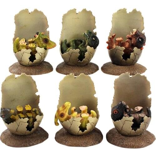 6pcs/set 10.5cm Dinosaur Eggs Cute Hatching Growing Dinosaur Statue PVC Figure Collection Model Toys