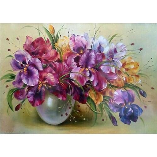 5D DIY diamond Painting flowers 3D Cross Stitch diamond embroidery mosaic diamonds wall stickers home decor vase