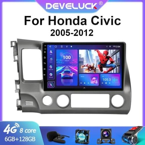 Android 10.0 8-core Car Radio For Honda Civic 2005-2011 4G 2.5D Screen 2din stereo RDS DSP+48EQ GPS Navigation Multimedia Player