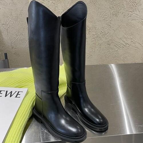 Women 2021 Chelsea Boots Female Autumn Winter Round Toe Shoes Ladies Spring New Knee High Western Boots Fashion Slip On Shoes