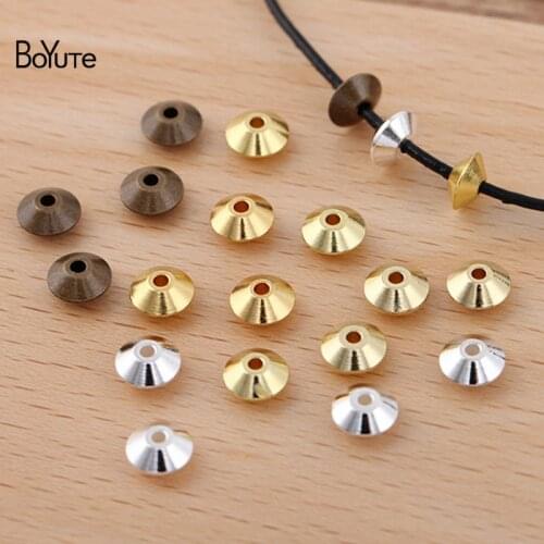 BoYuTe (500 Pieces/Lot) Wholesale 6*3 mm 1.5mm Hole Metal Brass Beads Diy Spacer Beads Jewelry Making Materials