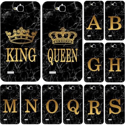 Phone case for Huawei Honor 3C Lite / 3C Play Honor Holly/Hol-U19 Marble Golden alphabet background Soft TPU Print Cover Fundas