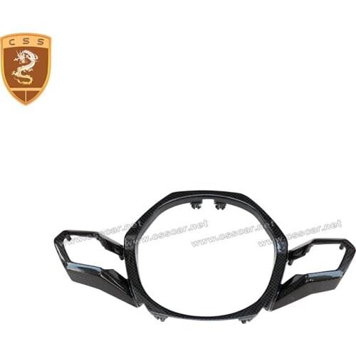 Real Dry Carbon Fiber Steering Wheel Panel Cover Interior Trims for Huracan lp610 Car Steering Wheel Interior Trims OEM Style