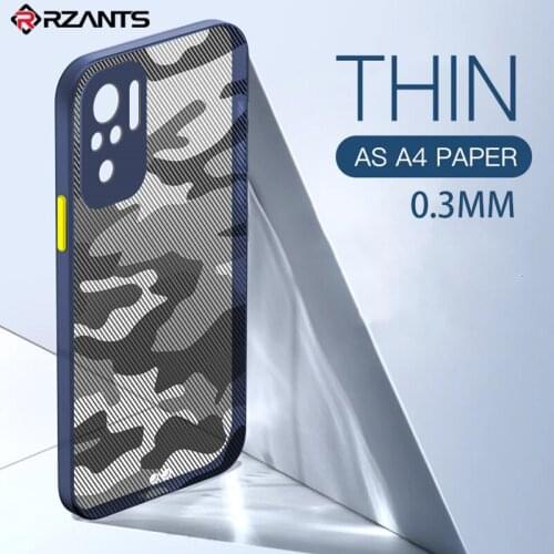 Rzants For Xiaomi Redmi Note 10 10S Redmi Note 10 Pro Max 4G Case Soft Casing [Camouflage] Ultra Slim Thin Matte Touch Cover