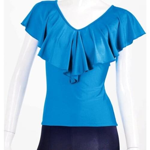 Exotic dance modern dance lotus V Latin exercise T15025 coat collar and short sleeves