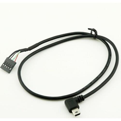 10pcs Mini USB Male Left Angle to Dupont 5 Pin Female Header Motherboard Cable 50cm/1.5ft