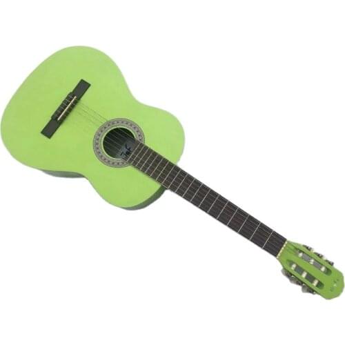 39 inch green full size classic guitar basswood top carbon fiber back and side classical guitar high gloss