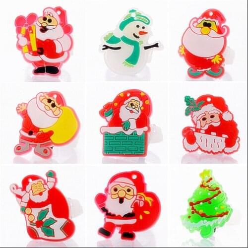 Classic Hot Sale Led Dance Led Wedding Favors 50pcs New Year Christmas Light Flash Ring Children Cartoon Luminous Childrens Toy