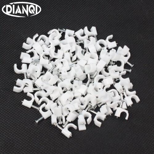 5MM Circle Path Circle cable clips cable nail wire clips 100PCS/bag 5mm cable clips Round white Y5