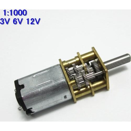 Low Speed 5RPM-40RPM N20 Gearwheel Motor 1:1000 DC 3V 6V 12V 1:1000 Large Ratio Torque Lock Motor