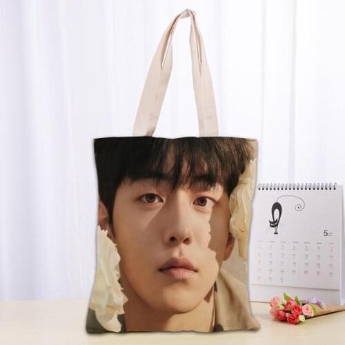 Custom Nam Joo Hyuk Shopping Bags 30x35cm Tote Bag Reusable Handbag Women Shoulder Cloth Pouch Foldable 0719
