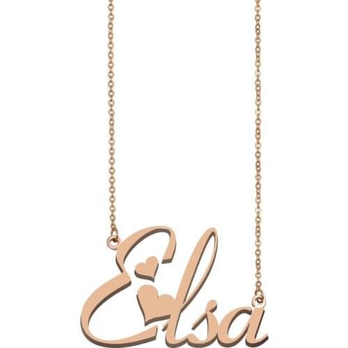Elsa Name Necklace , Custom Name Necklace for Women Girls Best Friends Birthday Wedding Christmas Mother Days Gift