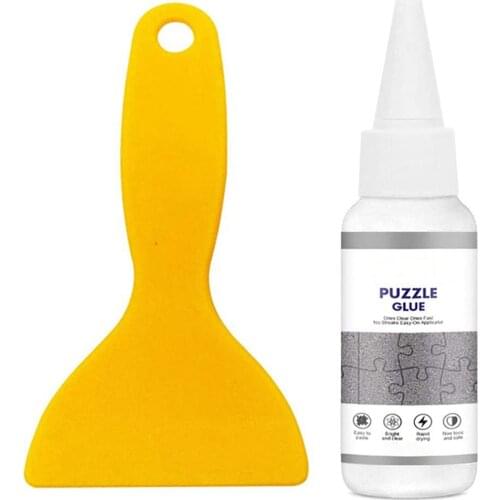Jigsaw Puzzle Glue with Trowel Applicator Transparent Liquid Jigsaw Puzzle Fixative Glue Laminates and Preserves JS22