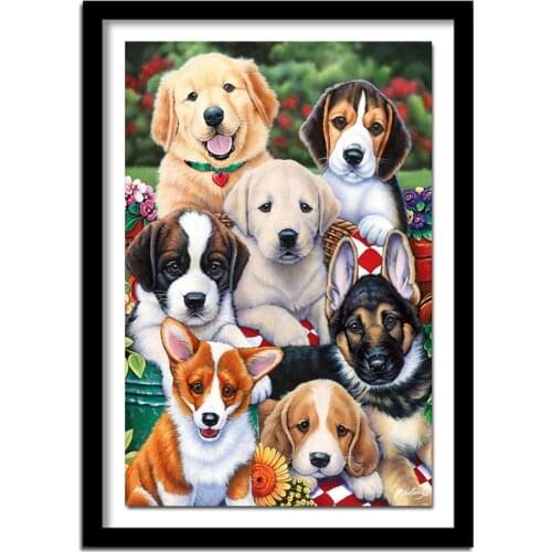 Full square Diamond Embroidery dog Pattern Rhinestone Needlework Diy Diamond Painting Cross Stitch Diamond animal picture