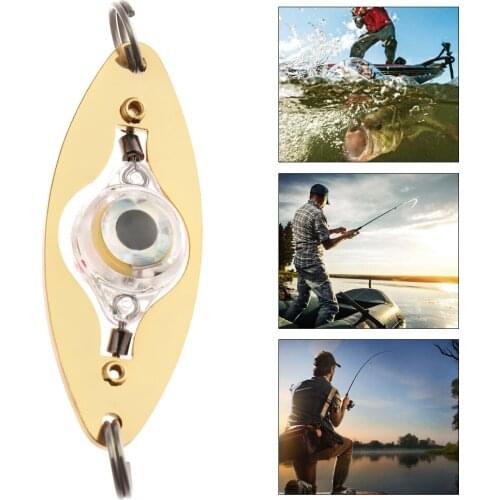 Portable Attracting Fish Fluorescent Eye Shape LED Lure Light Flash Lamp Fishing Squid Bass Spoon