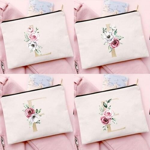 Alphabet Printed Portable Women Cosmetic Bags Multifunction Travel Toiletry Organizer Handbags Female Makeup Case Storage Pouch