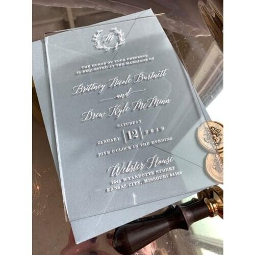 Transparent Acrylic Invitation Wedding Please