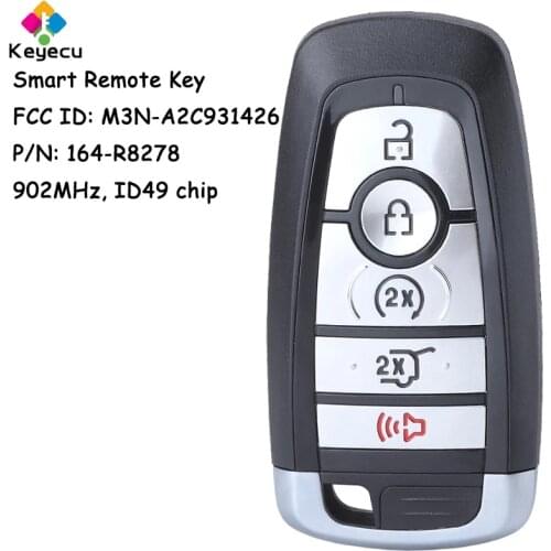 KEYECU Smart Remote Car Key With 5 Buttons 902MHz ID49 Chip Fob for Lincoln Aviator Corsair 2020 FCC ID: M3N-A2C931426 164-R8278