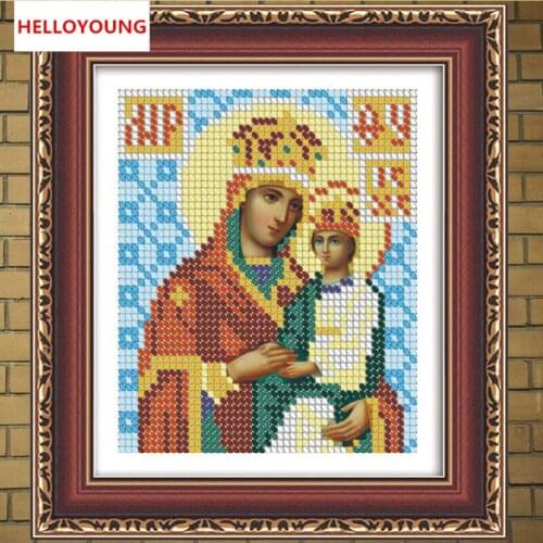 DIY Home Decoration Round Diamond Painting Cross Stitch Human Series Religion Embroidery Kits For Russia Human