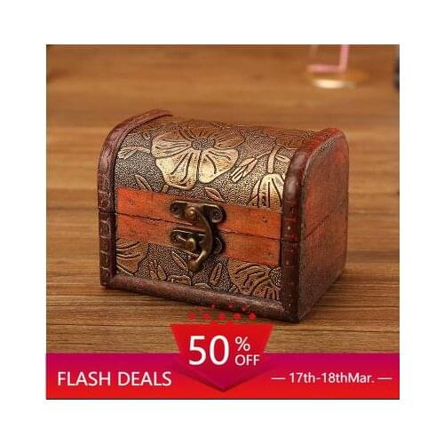 Antique Small Wooden Box European Retro Jewelry Box Jewelry Storage Box Treasure Box Small Treasure Box Packing Box