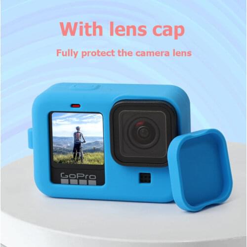 For Gopro 9 Silicone Case Anti-drop Protective Shell With Lens Cover/Lanyard For Gopro Hero 9 Black Sports Camera Accessories