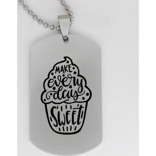 Ufine jewelry girl gift pendant army card make every day sweet stainless steel customed necklace N4284