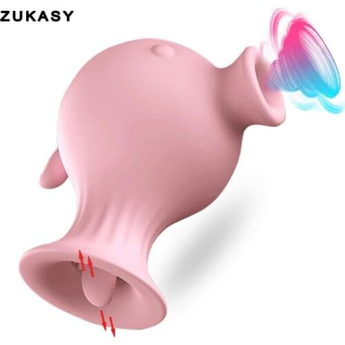 Clit Sucker Vibrator for Women Female Nipple Sucking Clitoris Stimulator Tongue Vibrating Adults Masturbators Sex Toys for Women