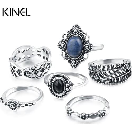 2020 Fashion Midi Rings For Women Silver Color Mixed Size 6Pcs/Sets Knuckle Ring Vintage Jewelry Wholesale