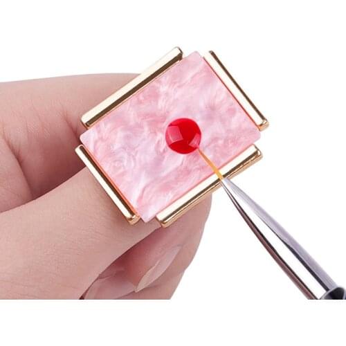 1Pc New Resin Stone Nail Art Palette Finger Ring False Nails Tips Drawing Color Mixing Display DIY Manicure Polish UV Gel Tool