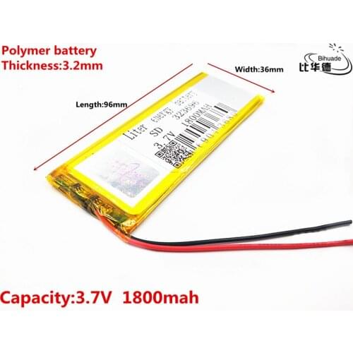 3.7V 1800mAh 323696 Lithium Polymer Li-Po li ion Rechargeable Battery Lipo cells For Tachograph MP5 Tachograph interphone PDA