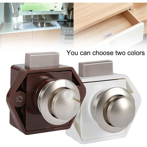 5 Pcs Camper Car Push Lock 20mm RV Caravan Boat Motor Home Cabinet Drawer Latch Button Locks For Furniture Hardware Vessel Desks