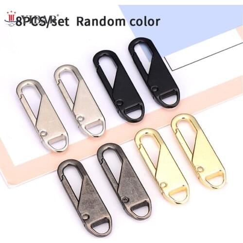 8PCS Alloy Universal Zippers Puller for Clothing Zip Fixer Removable Zipper For Bags Clothes Slider DIY Sewing Instant Repair