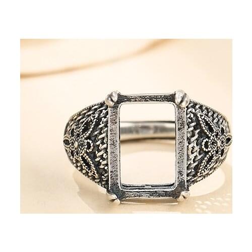 9*12mm 925 STERLING SILVER men Semi Mount Bases Blanks base blank Pad ring Setting jewelry findings diy A5731