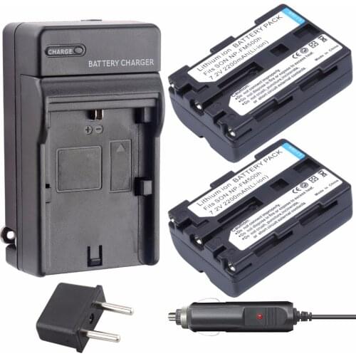Wholesale 2pcs 2200mAh NP-FM500H FM500H Camera Battery + 1* Charger For SONY A300 A350 A900 A700K A200,for sony accessories