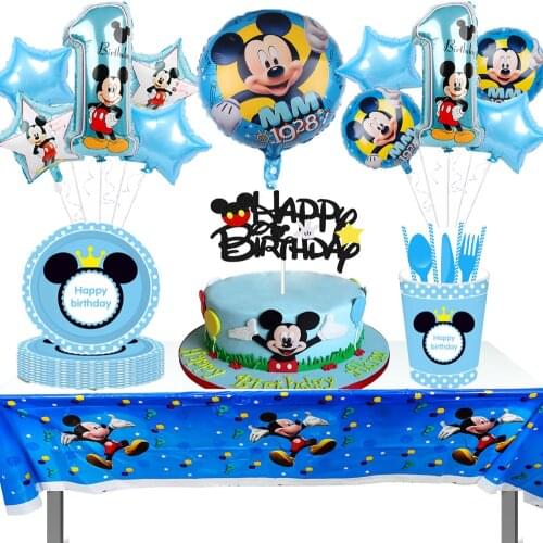 Mickey Mouse Party Supplies balloon Decorations Disney Mickey Blue Baby Shower Decorations for Boy Room Decor Classroom Decor
