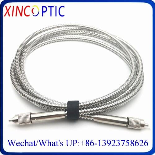 FC-FC NIR Optimized Quartz Metal Fiber 105/125um,400-2200nm,NA:0.22,AC/PI,6.0mm 2M Armored Fiber Patch Cord Connector