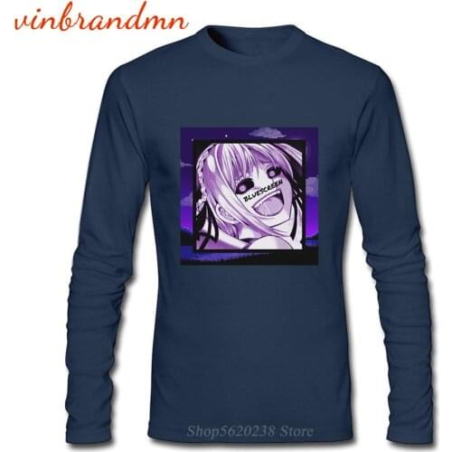 Men T Shirts Waifu T-Shirt Ahegao Midnight Vaporwave Tee Shirts Tops Japanese Anime Cartoon Male Cotton Harajuku Geek Tshirts