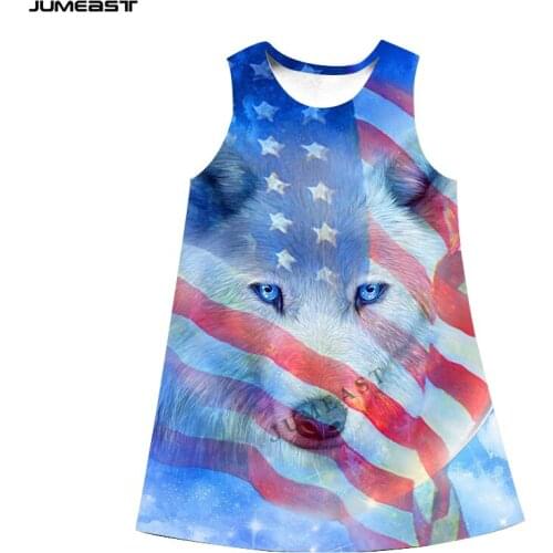 Jumeast Brand Men Women 3D Printed Dresses Hunting Animal Wolf Summer Fashion Sleeveless Dress Suspender Nightdress