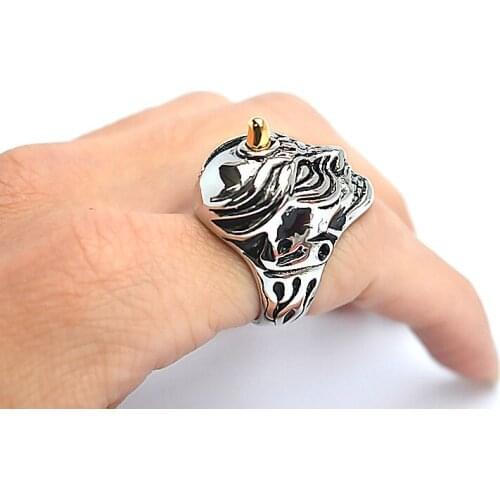 Red Eye Dinosaur Skull Ring Mens Mens Rings Jewelry Free Shipping