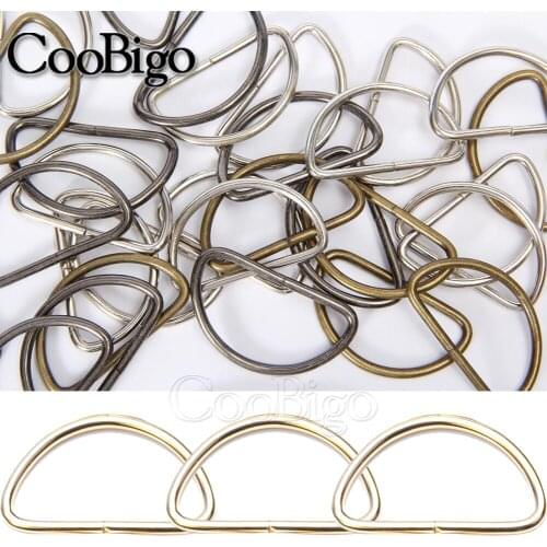 20Pcs Metal D-Ring Connect Dee Buckles for Leather Bags Strap Webbing Belt Pet Collar DIY Crafts Accessories Unwelded 38mm