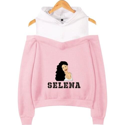 Cute Sexy Selena Quintanilla Strapless Young Girls Hoodies Cotton Hot Singer Selena Quintanilla Sweatshirt Women Pink Clothes