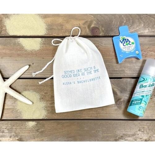 Seemed Like Such A Good Idea At The Time custom bridesmaid Hangovers bag wedding cotton gift bag Bachelorette welcome Favor bag