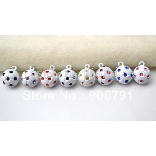 Fashion crystal rhinestone soccer ball pendant jewelry charms