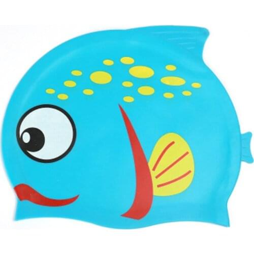 Cartoon Swimming caps Boys Girls children ear protect Silicone Waterproof kids piscina Swim Pool cap Lovely fish Diving hat