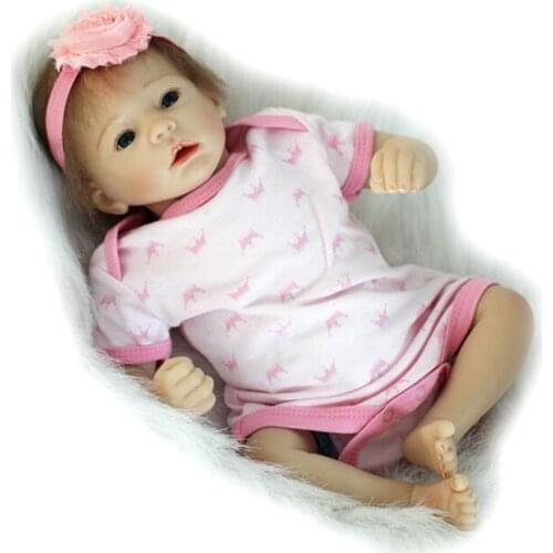 49cm Pink Flowers Fashion Soft Dolls for Princess Girl Birthday Gifts House Babe Playmates Toys Reborn Dolls Baby Toys Doll