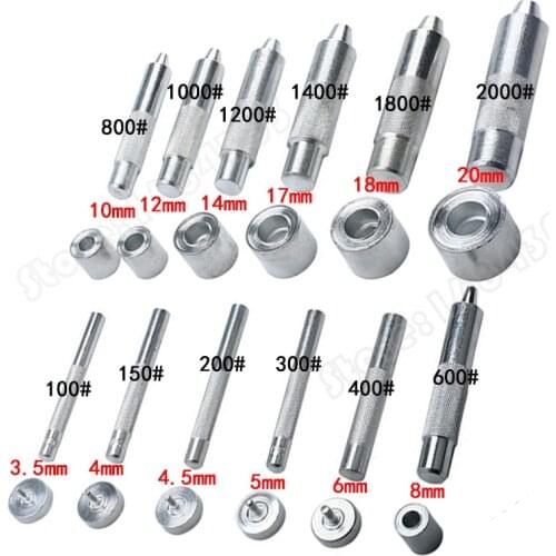 Free Shipping 100 set silver eyelet and Eyelet Punch Die Tool Set for Leather Craft Clothing Grommet Banner 3.5mm - 20mm