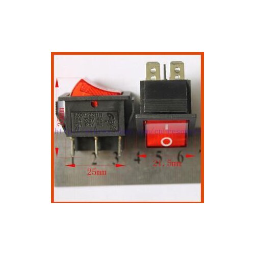 New 1XBOAT Rocker Switch DPDT with Red Neon Lamp on Off KCD7 2211N