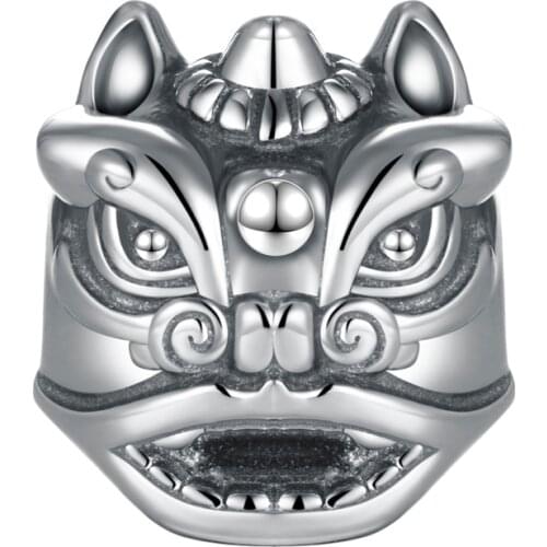 Breloques En Gros Chinese Lion Dance Charms Sterling Silver Charm Fit European Brand Bracelets Brand GW T199-15