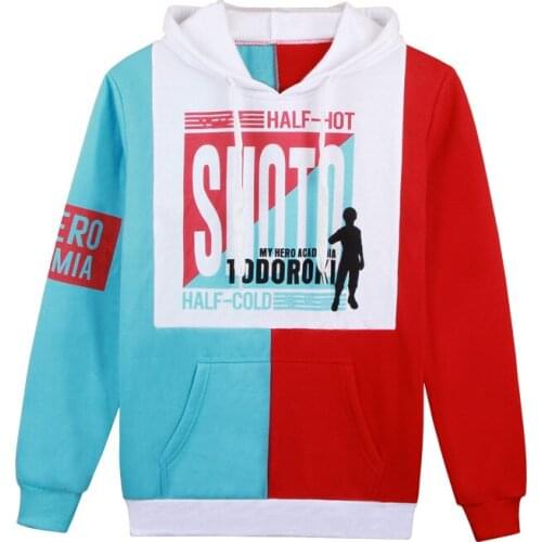 Anime My Hero Academia Shoto Todoroki Hoodies Cosplay Costumes Boku no Hero Academia Hoodies Sweatshirts Women Men Warm Coat