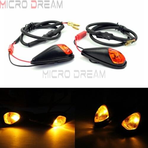 2pcs Motorcycle Amber LED Flush Mount Turn Signals Mini Blinker Light Indicator Lamp for Honda Yamaha Suzuki Kawasaki Ducati